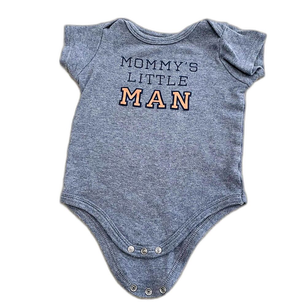 HB Baby Boy Onesie Size 6-9m 'Mommy's Little Man' Cotton Short Sleeve Snap